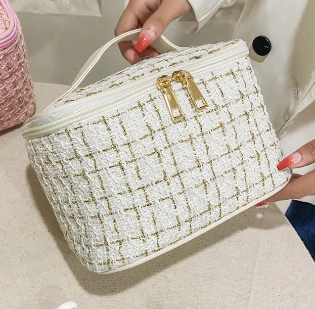 Korean Style Plaid Makeup Bag