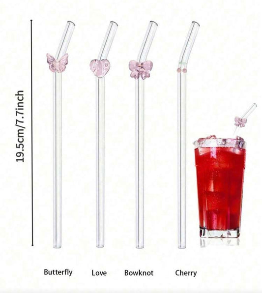 Pink Glass Straw