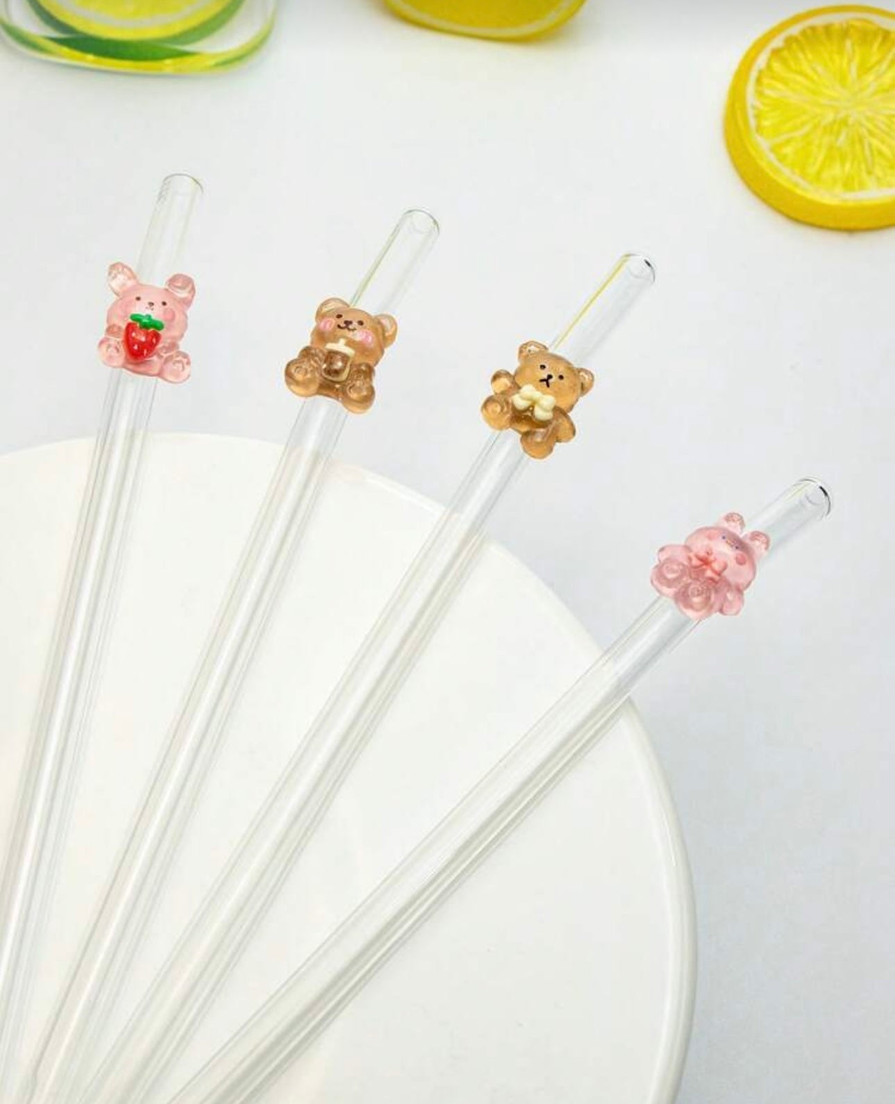 Bear Glass Straw
