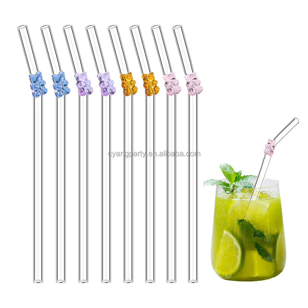 Bear Glass Straw