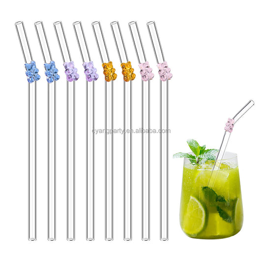 Bear Glass Straw