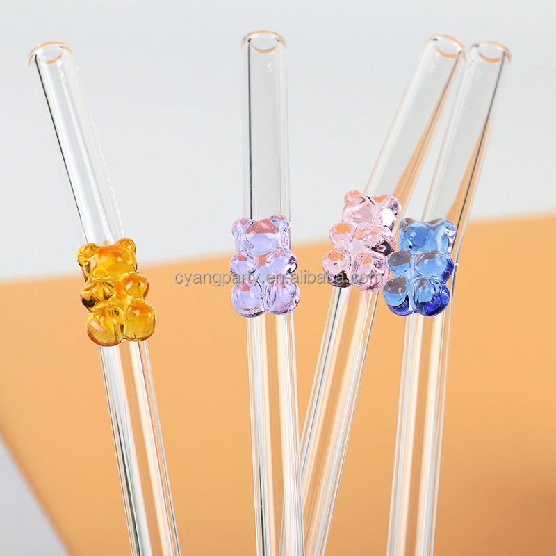 Bear Glass Straw