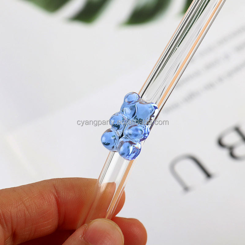Bear Glass Straw