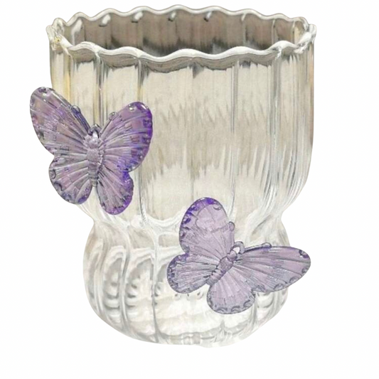 Purple Butterfly Coffee Cup