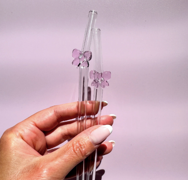 Pink Glass Straw