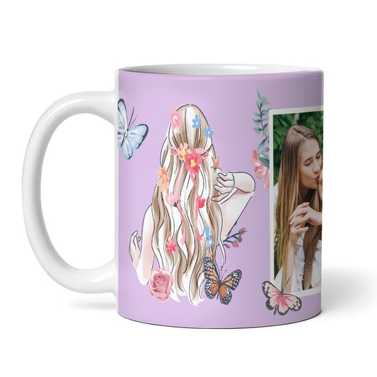 Purple Butterfly Coffee Cup