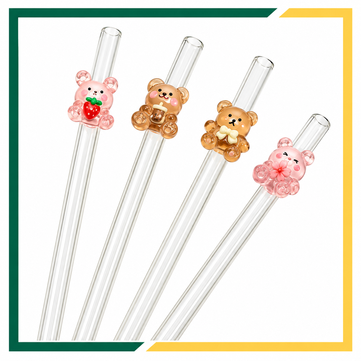 Bear Glass Straw