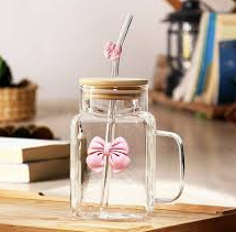 🎀 Pink Bow Cup Straw
