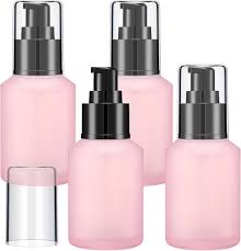Refillable 3 pcs pink lotion/shampoo bottles